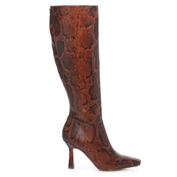 LEATHER SNAKE KNEE-HIGH BOOTS - Picture 7 of 12